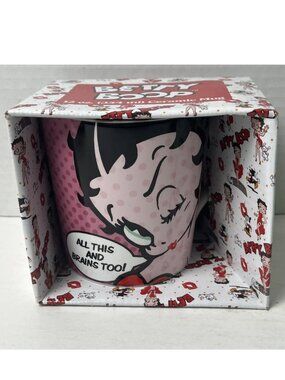 Betty Boop “All This and Brains Too” Mug NIB Cute Gift Coffee Cup